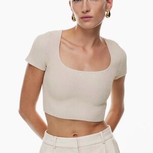 Aritzia Babaton Sculpt Knit Squareneck Top